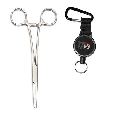 TeckMed - 7inch Fishing Pliers Hemostat Straight Forceps Tweezers Clamp Hook Remover Tool with Retractor for Anglers Vest Pack Tool Gear Assortment Combo