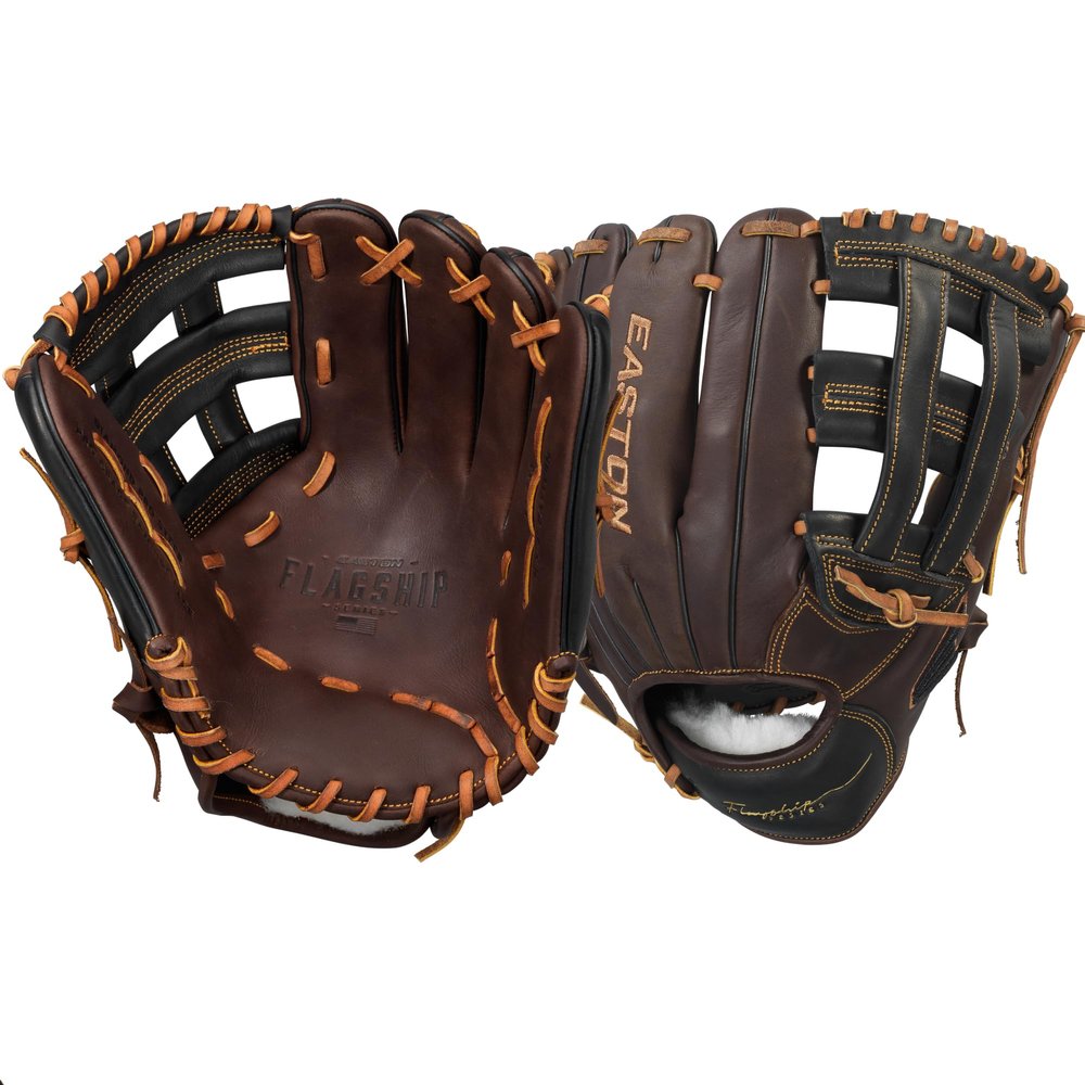 Easton | FLAGSHIP Baseball Glove | Right Hand Throw | 11.75" - H-Web | Brown/Black