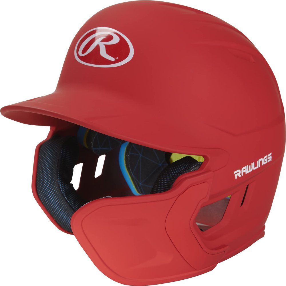 Rawlings | MACH ADJUST Batting Helmet with Extension Flap | Right Hand Batter | Senior (6 7/8" - 7 5/8") | Matte Scarlet