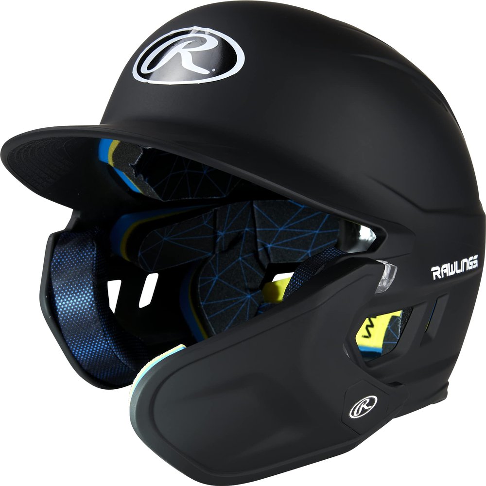 Rawlings | MACH ADJUST Batting Helmet with Extension Flap | Right Hand Batter | Senior (6 7/8" - 7 5/8") | Matte Black