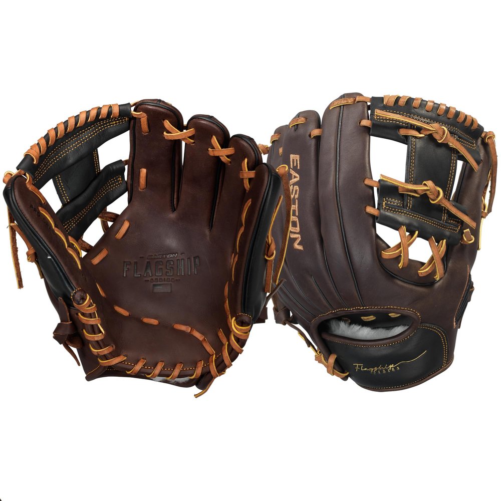 Easton | FLAGSHIP Baseball Glove | Right Hand Throw | 11.5" - I-Web | Brown/Black