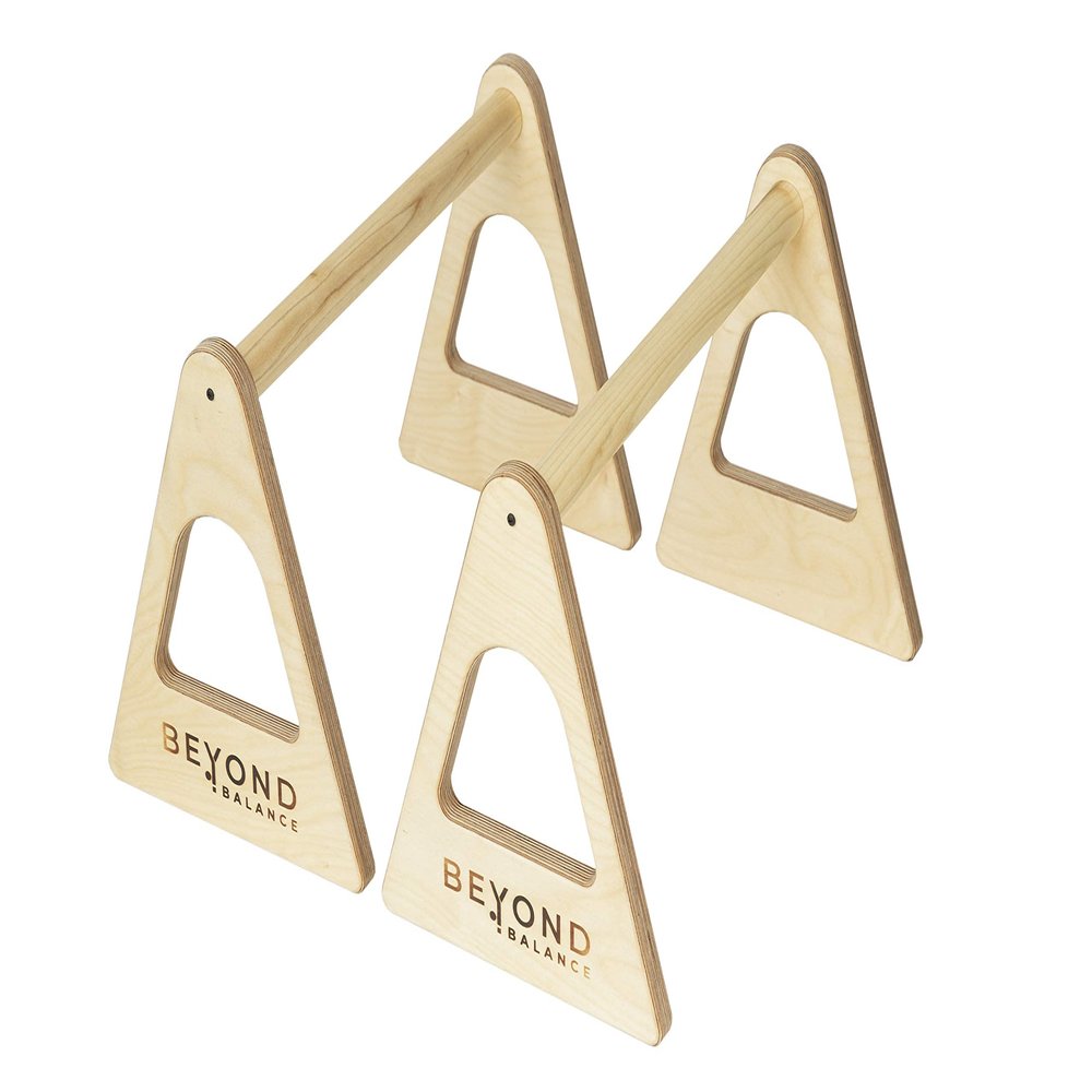 Beyond Balance Wood Parallettes Push-up Bar Dip Station | Handstands Planche Push-ups L-sits Dips Acrobatics (Large)