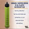 DISCOUNT PROMOS 10 Plastic Water Bottles Set, 23 oz. - Screw-On Lid, Grip Design - Lime Green view 3