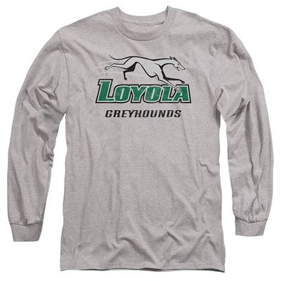 Loyola University Maryland Official Distressed Primary Unisex Adult Long-Sleeve T Shirt,Athletic Heather, Medium