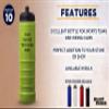 DISCOUNT PROMOS 10 Plastic Water Bottles Set, 23 oz. - Customizable Text, Logo - Screw-On Lid, Grip Design - Lime Green view 2
