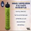 DISCOUNT PROMOS 10 Plastic Water Bottles Set, 23 oz. - Customizable Text, Logo - Screw-On Lid, Grip Design - Lime Green view 3