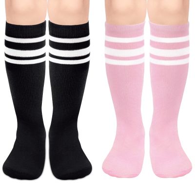 Girls Knee High Soccer Socks - Kids Toddler Baby Tube Socks