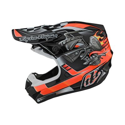 Troy Lee Designs SE4 Polyacrylite Adult Motocross Off-Road Dirt Bike Helmet with MIPS, Carb, Black, Medium