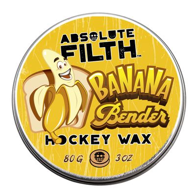 Absolute Filth Banana Bender Scented Hockey Wax (Medium Tack) - Premium Performance for Maximum Grip & Blade Protection - Waterproof Your Stick Tape - 3oz Puck- Ice & Street US Made