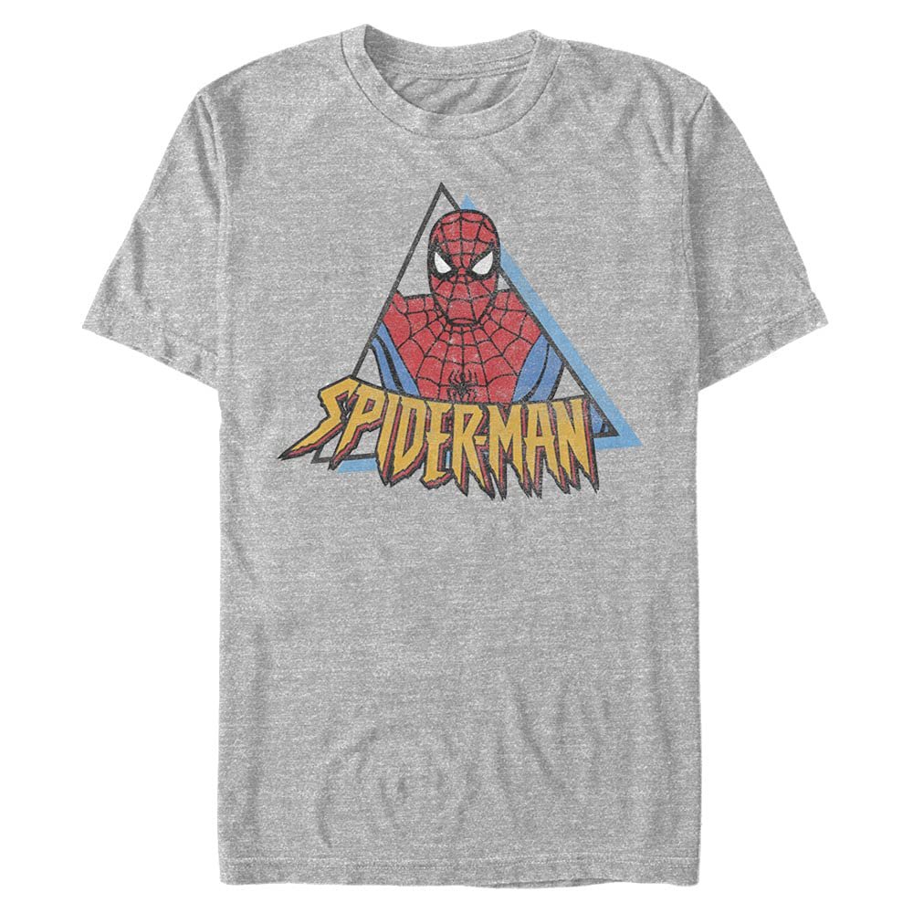 Marvel Spider-Man Retro Triangle Portrait T-Shirt Athletic Heather
