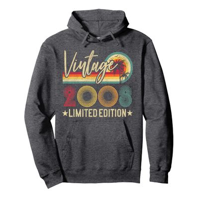 15th Birthday Gift 2008 15 Years Old Retro Limited Edition Pullover Hoodie