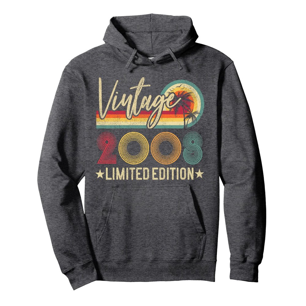 15th Birthday Gift 2008 15 Years Old Retro Limited Edition Pullover Hoodie