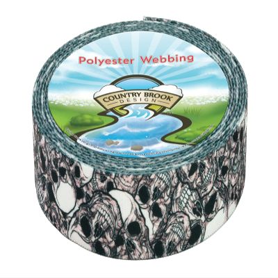 Country Brook Design - Phantom Skulls Polyester Webbing (1 Inch, 50 Yards)
