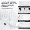 Amy Sport Mens Golf Gloves Pair Both Hands Left and Right Rain Grip Weathersof No Sweat All Weather Grips Soft Comfortable Breathable (White, Small) view 3