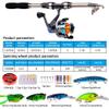 Fishing Rod Kit, Multifunctional Carbon Fiber Telescopic Fishing Spinning Reel Combo Set with Fishing Reel,Line,Lure,Hooks Fishing Accessory with Carry Bag view 4