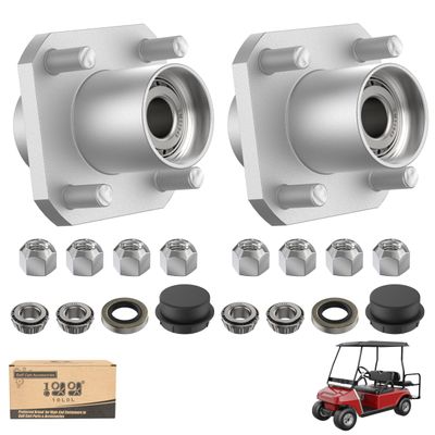 10L0L 2 Pack Front Wheel Hub Assembly for Club Car DS Golf Cart 1974-2003, Replace OEM 1011892, 11011102, 1011153, 1011889, 1011894