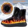 Aomigoct Women Winter Snow Boots Waterproof: Dark Blue 8.5 Warm Mid Calf Boots for Women with Fur Lined - Comfortable Outdoor Slip On Booties Anti-Slip view 3
