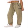 Cakulo Cargo Hiking Pants Women Summer Golf Travel Camping Work Waterproof Rain Quick Dry Light Weight Stretchy Pants Pockets Khaki L view 2