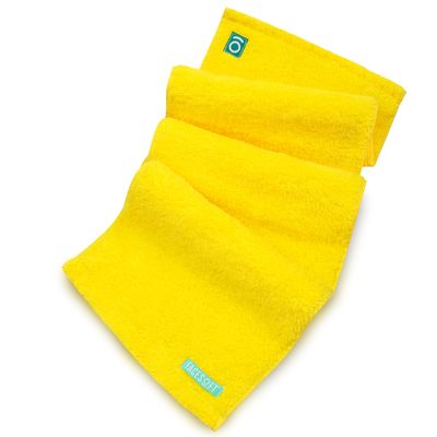 FaceSoft Eco Friendly Gym Towel for Working Out - Soft and Absorbent Cotton Exercise Towel - No Synthetic Microfibers or Plastics - Sweat Towel for Gym, Fitness, Sports, Yoga - Yellow - 1 Pc