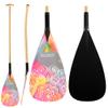 Z&J SPORT Outrigger Canoe Paddle Wooden Shaft, Tahiti Style Hybrid OC Paddle with Graphics Carbon Blade, Durable OC Paddle for Waka AMA, vaa, Bent Shaft & 12 Degree Blade (MS01,46") view 1