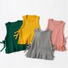 Yiqinyuan Children Knitted Vest Girls Sleeveless Sweater Solid Color Girls Waistcoat Green 9 view 2