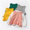 Yiqinyuan Children Knitted Vest Girls Sleeveless Sweater Solid Color Girls Waistcoat Green 9 view 3