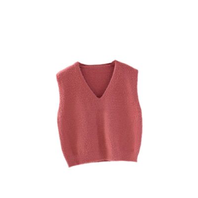 Autumn Winter Vest for Boy Girls Warm Children's Soft Knitted Sweater Vest Solid Kids Girl Waistcoat Outerwear Red 5Years -Size 120
