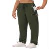 Cakulo Plus Size Pants for Women Cargo Hiking Work Golf Travel Camping Waterproof Rain Quick Dry Light Weight Pants Pockets Army Green 2XL view 1