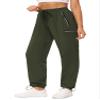 Cakulo Plus Size Pants for Women Cargo Hiking Work Golf Travel Camping Waterproof Rain Quick Dry Light Weight Pants Pockets Army Green 2XL view 2