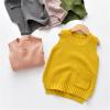 Children's Knitted Vest with Pocket Autumn and Winter Solid Color Round Neck Pullover Sweater B 4T view 2