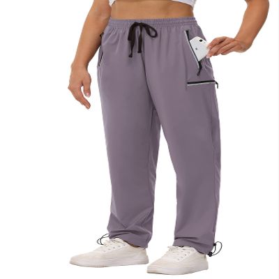 Cakulo Cargo Hiking Pants Women Summer Golf Travel Camping Work Waterproof Rain Quick Dry Light Weight Stretchy Pants Pockets Bordeaux M