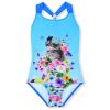 CinCili Girls One Piece Swimsuits Crossback Swimwear Beach Bathing Suit 3-14 Years (S, lanmao)