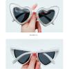 willochra 2pack Cute heart shape Crystal Small Frame Rhinestone Sunglasses Fashion decoration Ladies Crystal Girl Party Diamond Sunglasses (2pack-pink&white) view 2