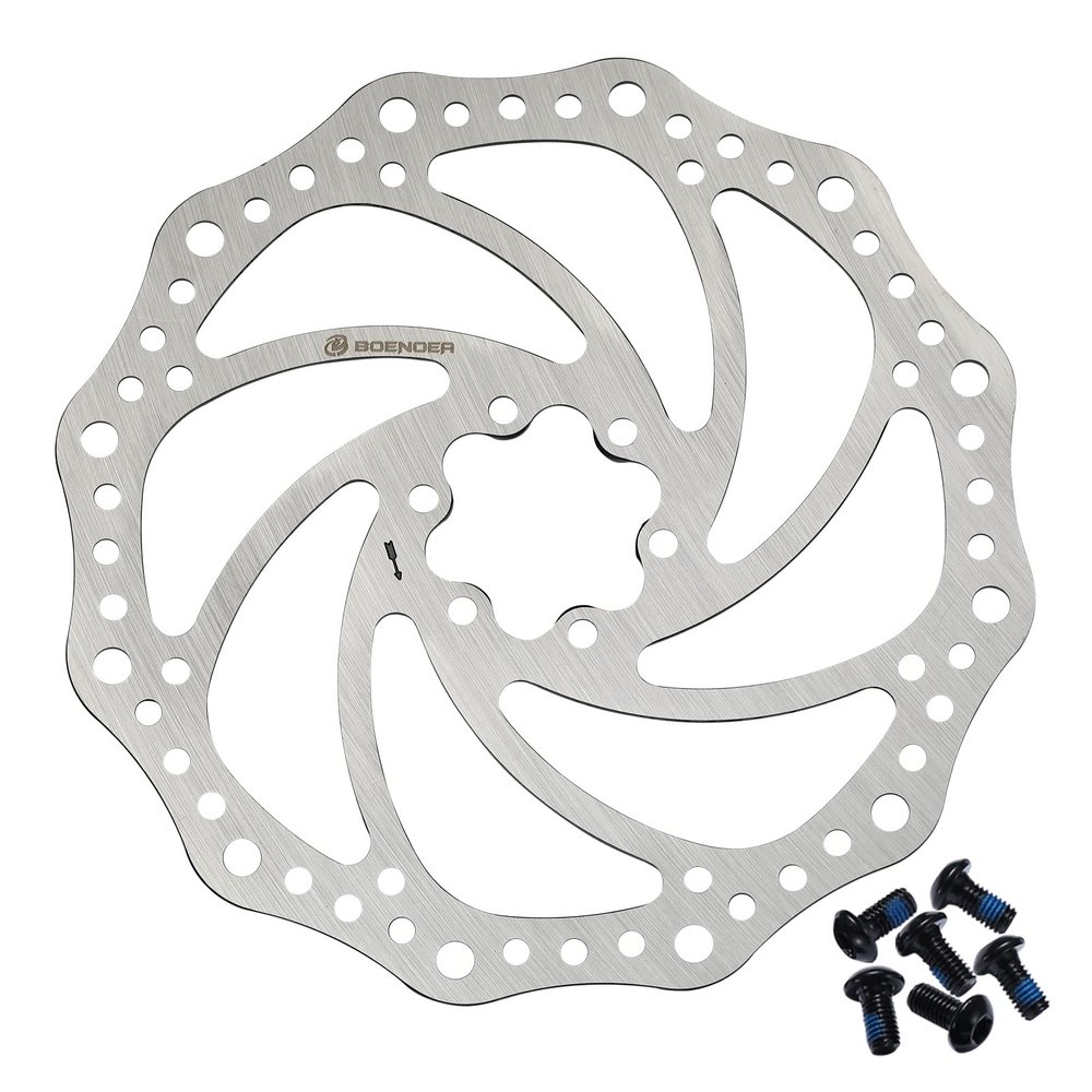 Boenoea Bicycle Disc Brake Rotor 140mm 160mm 180mm 203mm Bike Rotors with 6 Bolts for MTB Mountain Road Bikes BMX