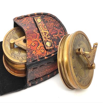 Engraved Sundial compass WITH LEATHER CASE|Antique compass|British European Style Nostalgic Retro Compass,Outdoor Compass,Baptism Gifts,Birthday,Mothers Day (SO YOU ALWAYS FIND YOUR WAY BACK TO ME)