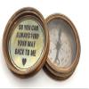 Engraved Sundial compass WITH LEATHER CASE|Antique compass|British European Style Nostalgic Retro Compass,Outdoor Compass,Baptism Gifts,Birthday,Mothers Day (SO YOU ALWAYS FIND YOUR WAY BACK TO ME) view 2