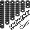 REERON Single Picatinny Rail Section Adapter 6 Pack 3 5 7 9 11 13 Slot Aluminum Picatinny Rails Accessory with 13 T-Nuts & Screws, 3 Allen Wrench - Rounded Corner, Black view 1