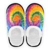 Boccsty Abstract Swirl Tie Dye Spa Slippers Abstract Rainbow House Slippers Memory Foam Slippers Indoor Outdoor Non-Slip Home Shoes L for Men Woman view 1