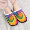 Boccsty Abstract Swirl Tie Dye Spa Slippers Abstract Rainbow House Slippers Memory Foam Slippers Indoor Outdoor Non-Slip Home Shoes L for Men Woman view 2