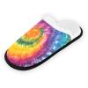 Boccsty Abstract Swirl Tie Dye Spa Slippers Abstract Rainbow House Slippers Memory Foam Slippers Indoor Outdoor Non-Slip Home Shoes L for Men Woman view 4
