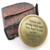 AYZCORP Engraved Sundial Compass with Leather CASE|Antique Compass|British European Style Nostalgic Retro Compass,Outdoor Compass,Baptism Gifts,Birthday,Mothers Day (Everyday I Think of You) view 3
