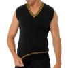 Alvivi Mens Casual Stretchy Sleeveless V-Neck Knitted Vest Tank Top Fall Winter Cardigan Waistcoat Yellow Small view 1