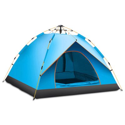Ergocar Camping Tent 210T Oxford Cloth Waterproof Windproof Dome Adults Tent, 2-3 Man Ultraligh Ventilated 2 Doors Portable Pop up Tent for Family Long Trip, Hiking & Fishing-Blue