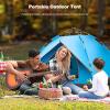 Ergocar Camping Tent 210T Oxford Cloth Waterproof Windproof Dome Adults Tent, 2-3 Man Ultraligh Ventilated 2 Doors Portable Pop up Tent for Family Long Trip, Hiking & Fishing-Blue view 2