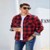 Alex Vando Mens Button Down Shirts Regular Fit Long Sleeve Casual Plaid Flannel Shirt,Black/Red,XXL view 2