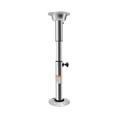 VPABES Adjustable Pedestal Table Base, 22"- 28" Height Range Round Table Base Mount 7 Adjustable Heights Aluminum Table Pedestal Stand Table Leg Base for RV Marine Boat Marine Yacht