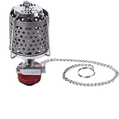 Tentock Lightweight Outdoor Gas Lantern Mini Camping Portable Aluminum Gas Lantern Hanging Glass Lamp with Adapter and Hanging Chain for Hiking Picnic (BL300-F2)