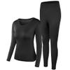 PISIQI Thermal Underwear Women Ultra-Soft Long Johns Set Base Layer Skiing Winter Warm Top & Bottom Black view 1