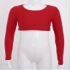 Hansber Kids Girls Long Sleeve Dance Crop Top Sweatshirts Cross Waist Ballet Gymnastic Sport Tops Athletic T-Shirts Red 14 view 3