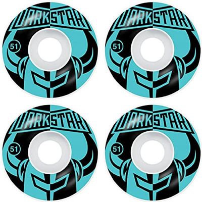 Darkstar Skateboards Divide Black/Aqua Skateboard Wheels - 51mm 99a (Set of 4)